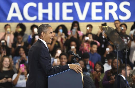 President Barack Obama speaks to students