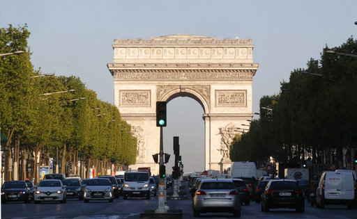 The Arc de Triomphe is pictured on the Champs Elysees boulevard in Paris