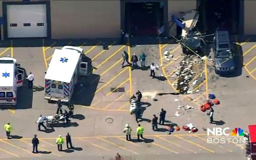 This still image from video provided by NBC Boston