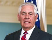 Secretary of State Rex Tillerson answers a reporters question about North Korea while he meets with German Foreign Minister Sigmar Gabriel