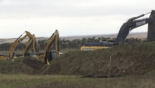 Excavators are in place as work resumed Tuesday