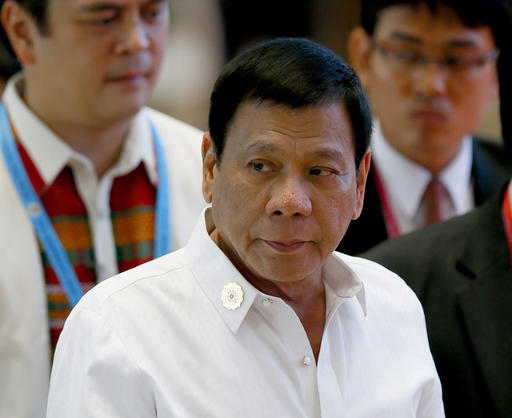 Philippine President Rodrigo Duterte arrives at the National Convention Center for scheduled bilateral meetings with ASEAN leaders on the sidelines of the 28th and 29th ASEAN Summits and other related summits Tuesday