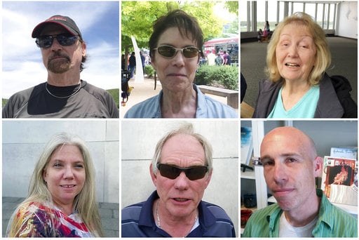 This combo of images taken Wednesday