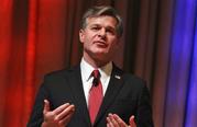 FBI Director Christopher Wray speaks at the International Association of Chiefs of Police annual conference Sunday