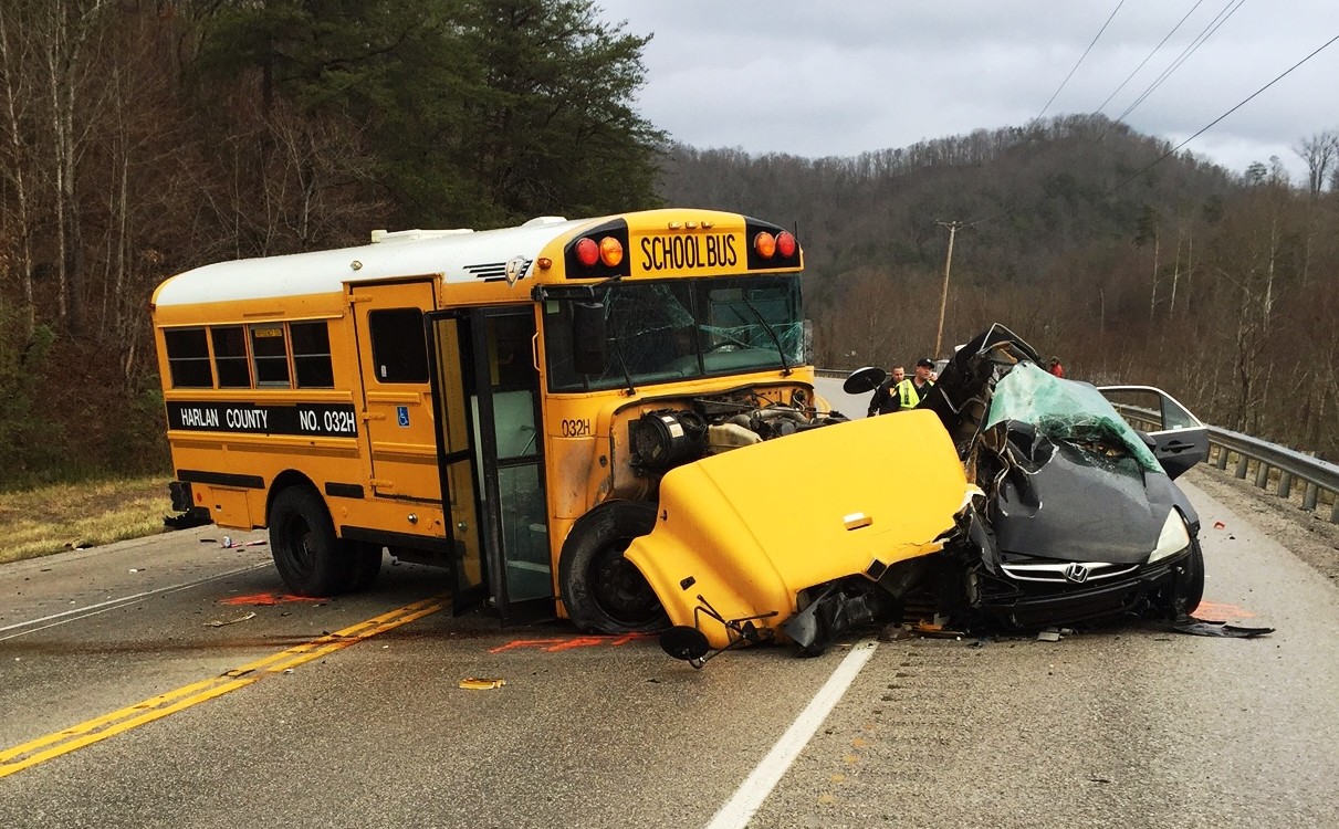 1 killed, 3 hurt in car-school bus wreck in eastern Kentucky - WTVQ