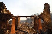 The entrance to the fire-ravaged Signorello Estate winery is seen Monday