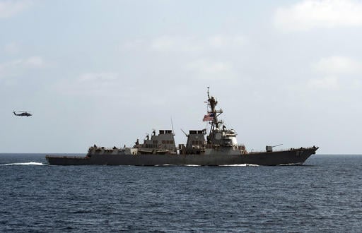 In this image released by the U.S. Navy