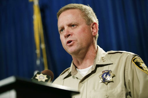 Las Vegas police Undersheriff Kevin McMahill speaks during a news conference Wednesday
