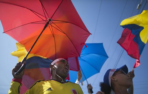 Demonstrators yell "No to the plebiscite" to protest the government's peace deal with the Revolutionary Armed Forces of Colombia (FARC)