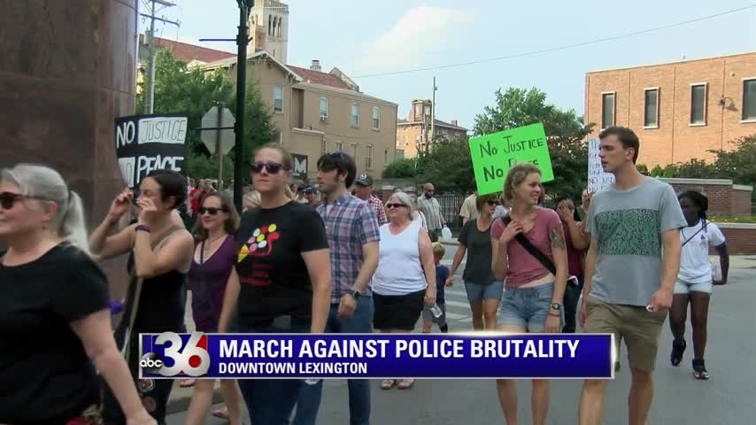 Anti-Police Brutality Rally in downtown Lexington 7-27-16