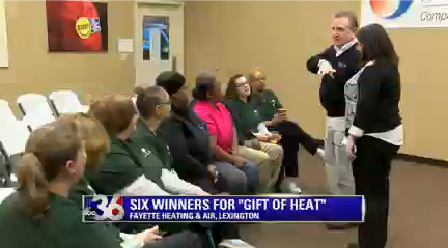 Fayette Heating and Air awards new furnaces.