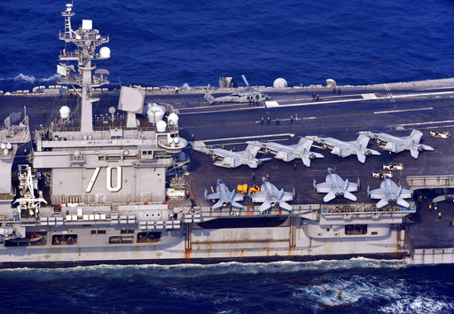 The USS Carl Vinson sails offshore Nagasaki prefecture