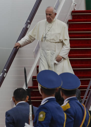 Pope Francis arrives in Azerbaijan's capital Baku