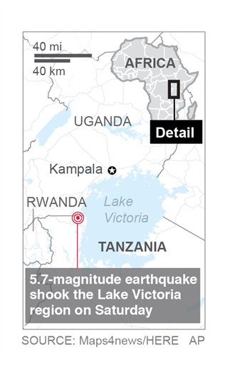 The quake was felt as far away as western Kenya and parts of Uganda