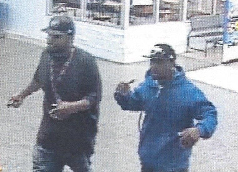Security camera images of 2 of 3 men accused of stealing electronics from Walmart in southern Laurel County 4-20-17 iPods and iPads