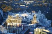 The Georgia Dome is destroyed in a scheduled implosion Monday