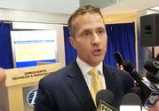 Missouri Gov. Eric Greitens speaks to reporters in St. Louis on July 17
