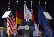 Vice President Mike Pence speaks during the service of remembrance tribute to the passengers and crew of United Flight 93 at the Flight 93 National Memorial in Shanksville