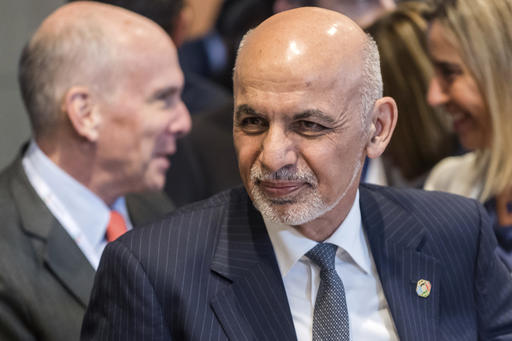 Afghanistan's President Ashraf Ghani arrives for a Conference on Afghanistan in Brussels