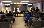 Mourners gather for Harvey victim Benito Juarez Cavazos at Del Pueblo Funeral Home in Houston