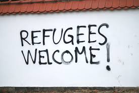 Refugees welcome sign