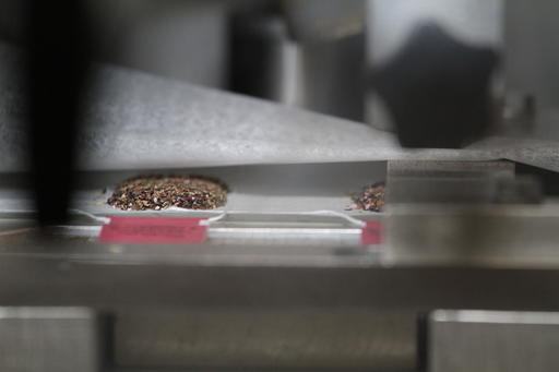 A machine produces tea bags at Taylors of Harrogate's blending and packaging facilities in Harrogate