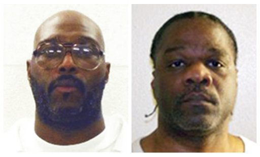 This combination of undated photos provided by the Arkansas Department of Correction shows death-row inmates Stacey E. Johnson