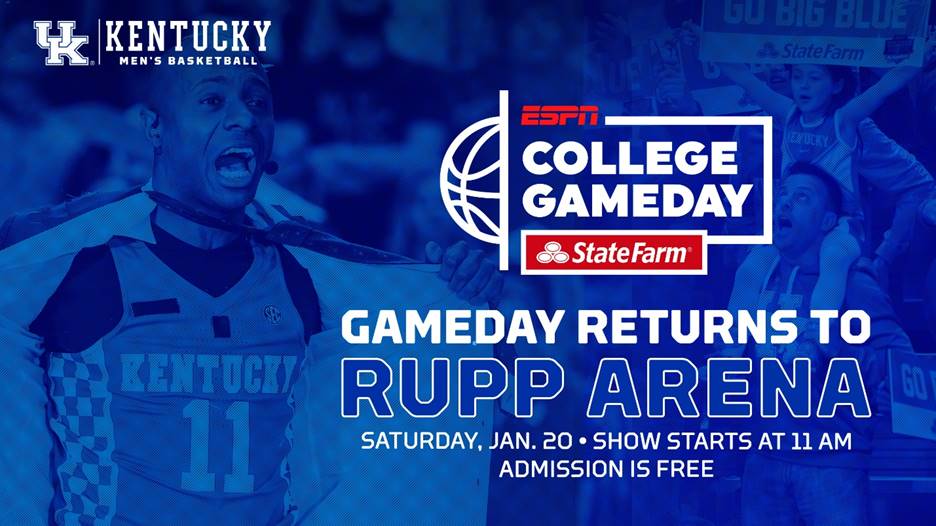 ESPN College GameDay coming to Rupp Arena 1-20-18 before the Florida game
