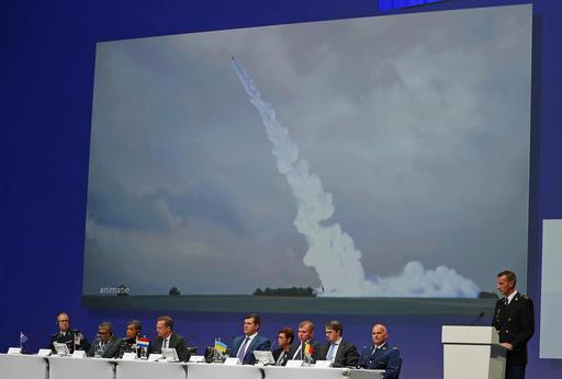 Wilbert Paulissen of the Joint Investigation Team (JIT) speaks on the preliminary results of the investigation into the shooting-down of Malaysia Airlines jetliner flight MH17 during a press conference in Nieuwegein