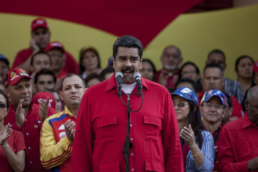 Venezuela's President Nicolas Maduro speaks during a political rally against the Congress in Caracas