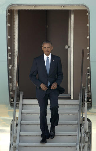 U.S. President Barack Obama arrives at the Hangzhou Xiaoshan International Airport