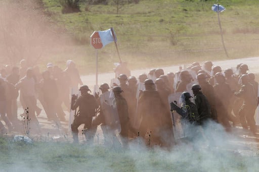 Soldiers take part in the military exercise Quick Response 2016 at  Manjaca fire range
