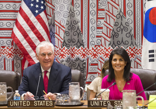 Secretary of State Rex Tillerson and U.S. Ambassador to the UN Nikki Haley hold a trilateral meeting with Japanese Foreign Minister Kishida and Korean Foreign Minister Yun at the United Nations