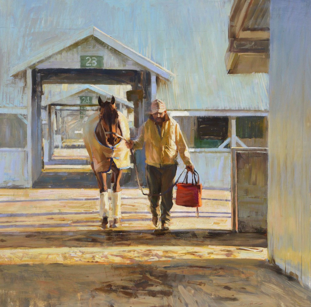 Morning at Keeneland painting for Sporting Art Auction