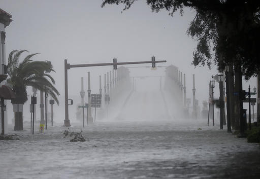 Wind and water from Hurricane Matthew batter downtown St. Augustine