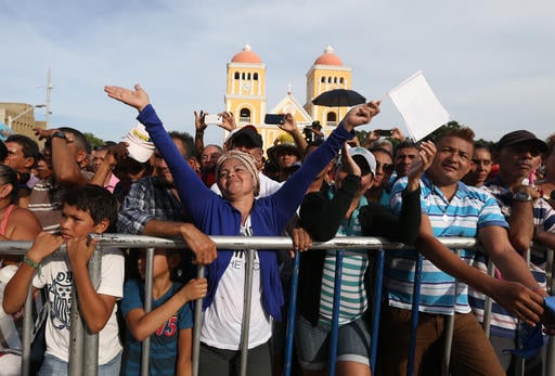 People enjoy a concert for peace in Carmen de Bolivar