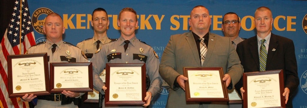 Kentucky State Police troopers and CVE officers are honored at awards ceremony 7-21-17