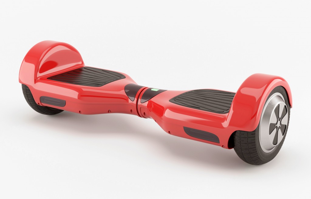 Two wheel electric self-balancing scooter. Red