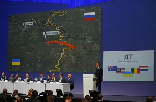 Wilbert Paulissen of the Joint Investigation Team (JIT) speaks on the preliminary results of the investigation into the shooting-down of Malaysia Airlines jetliner flight MH17 during a press conference in Nieuwegein