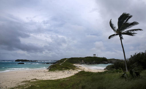 Wind and surf picks up as Hurricane Nicole approaches the Coopers Island Nature Reserve in St. Georges