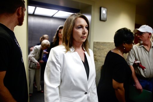 Tulsa Police officer Betty Shelby arrives at the Tulsa County Courthouse Thursday