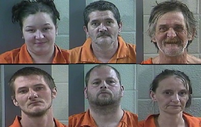 Six people arrested in Laurel County on Moriah  Church Road  for drugs and criminal abuse.