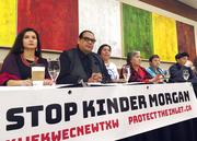 Indigenous leaders speak at a news conference in Vancouver