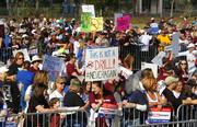 Participants gather during the March For Our Lives-Parkland event Saturday