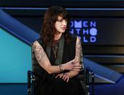 Italian actress and director Asia Argento speaks at the ninth annual Women in the World Summit Thursday