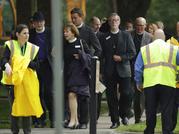 Attendees arrive at St. Martin's Episcopal Church for a funeral service for former first lady Barbara Bush