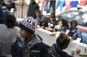 Children have their breakfast at the "Vina de Tijuana AC" migrant shelter in Tijuana