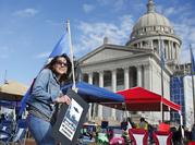 Teachers and supporters continue their walk circling the state Capitol as protests continue over school funding