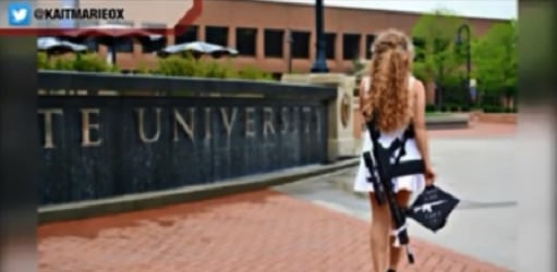 Kent State University student  posted picture with gun on campus.