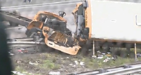 Crash in New Jersey involving school bus and dump truck.